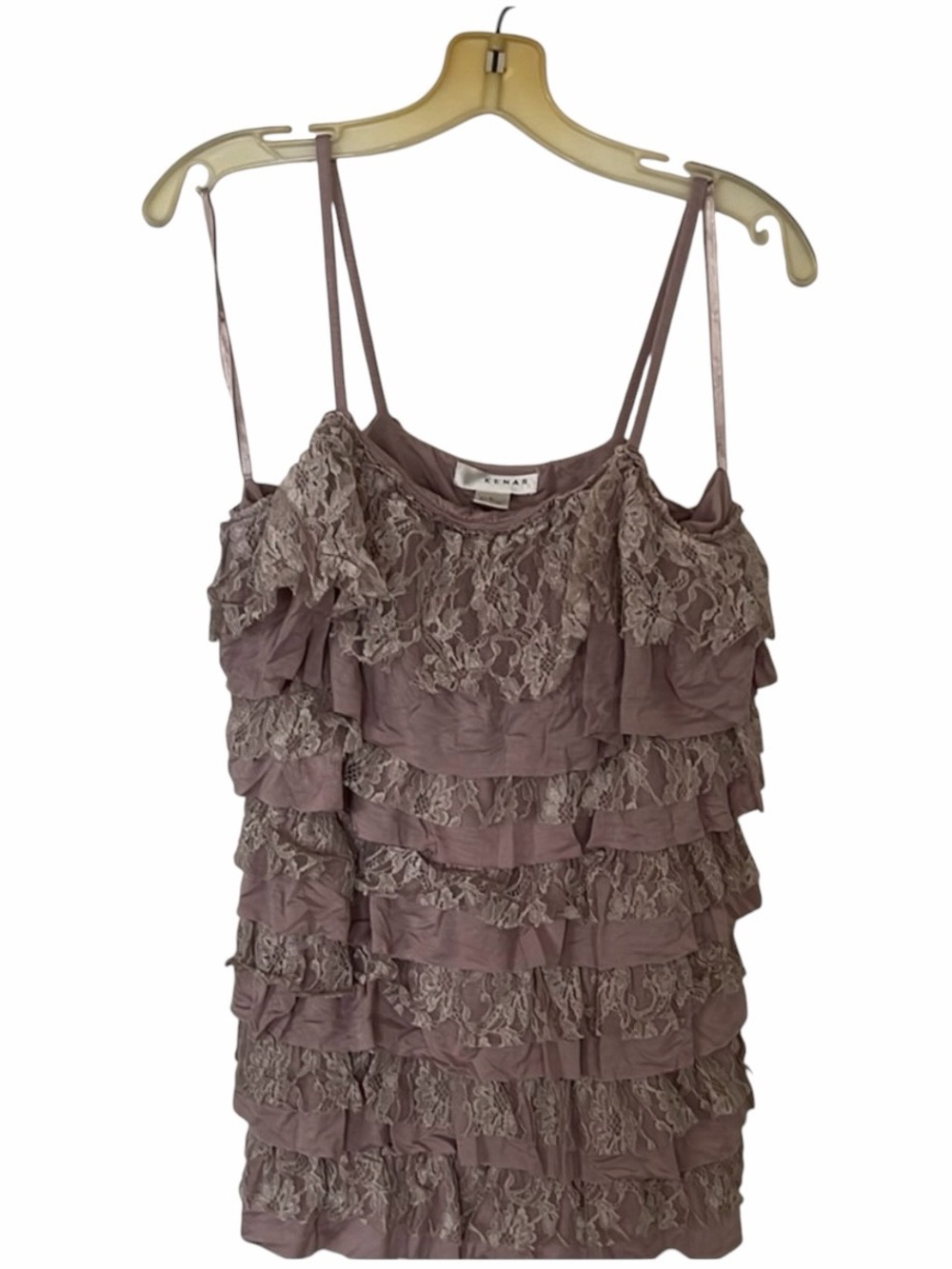 Kenar size size large pink tiered lace camisole shelf bra layered or tiered